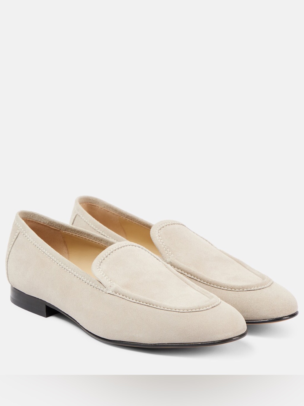 New Le Monde Beryl Suede Loafers Stone Beige Eu 38.5 Made In Italy